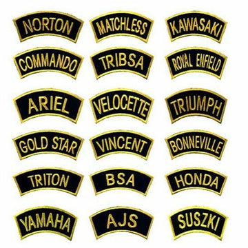 50-PCS Golden Traditional Motorcycle Shoulder Title Patches Badges Sew on Iron on patch - biznimart